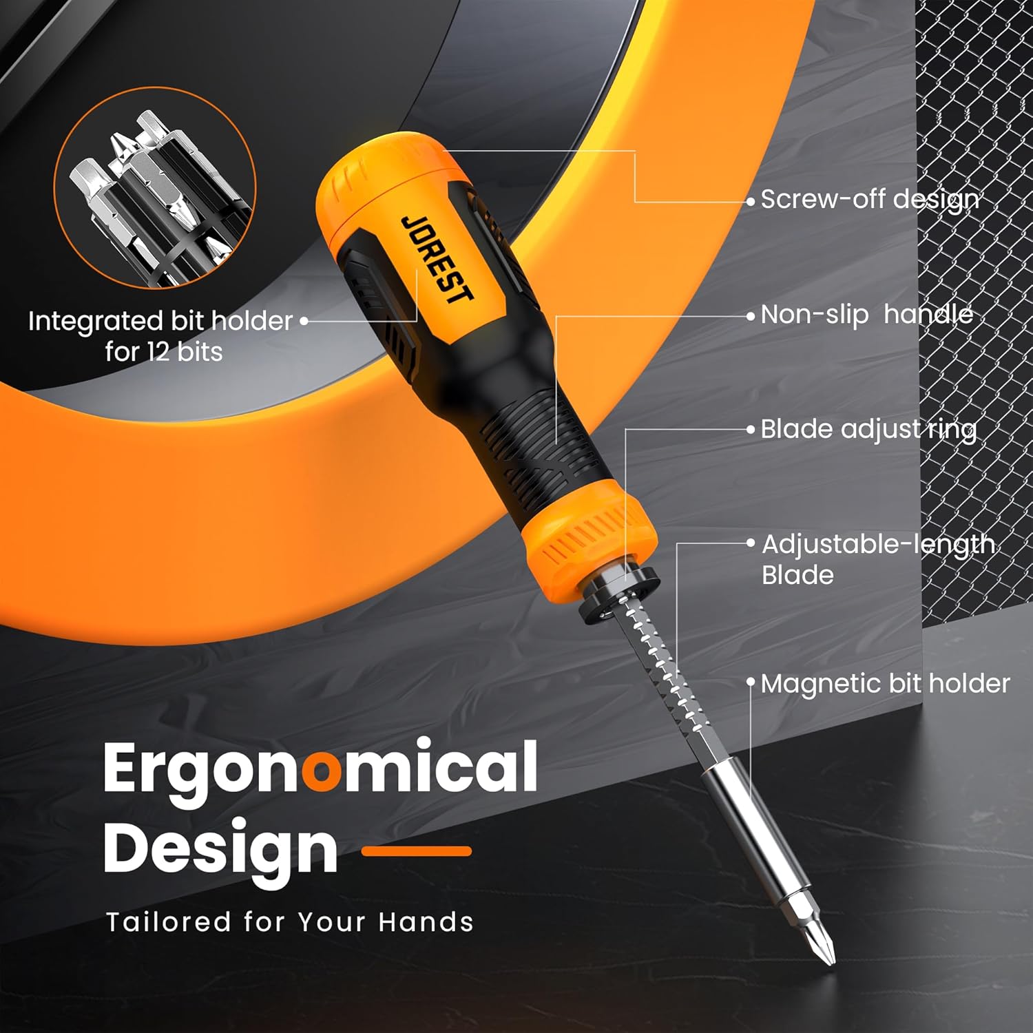 JOREST 25 in 1 Multi Screwdriver Set, Magnetic Screwdriver Multitool | Screw Driver with Torx, Flat Head, Phillips, Hex, Square, Portable Screwdriver All in One Tool Kit for Daily Repairs, Outdoor - Image 3
