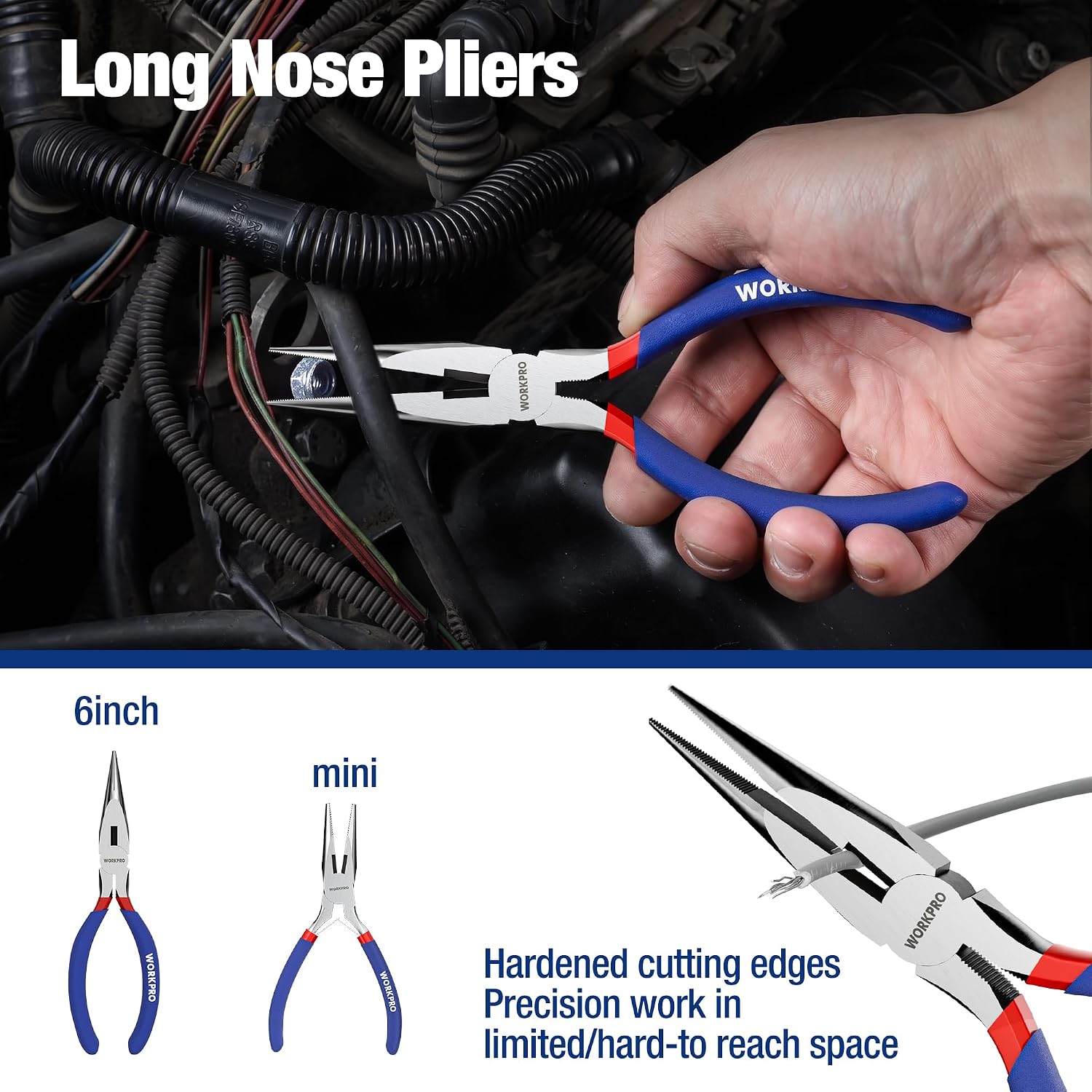 WORKPRO 7-Piece Pliers Set, Pliers Tool Set with Comfort Grip, Blue | Groove Joint Plier, Long Nose Pliers, Slip Joint Pliers, Linesman Plier, Diagonal Pliers for DIY & Home Use - Image 6