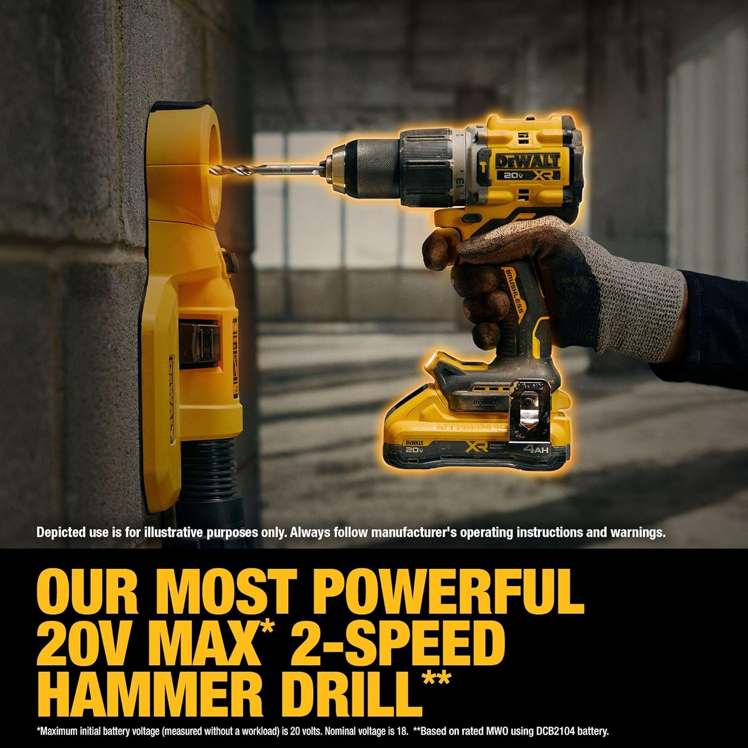 DEWALT 20V MAX XR Impact Driver and Hammer Drill Cordless Power Tool Combo Kit, Includes 2 x 4ah POWERPACK Batteries and a Charger (DCK250QQ2) - Image 5