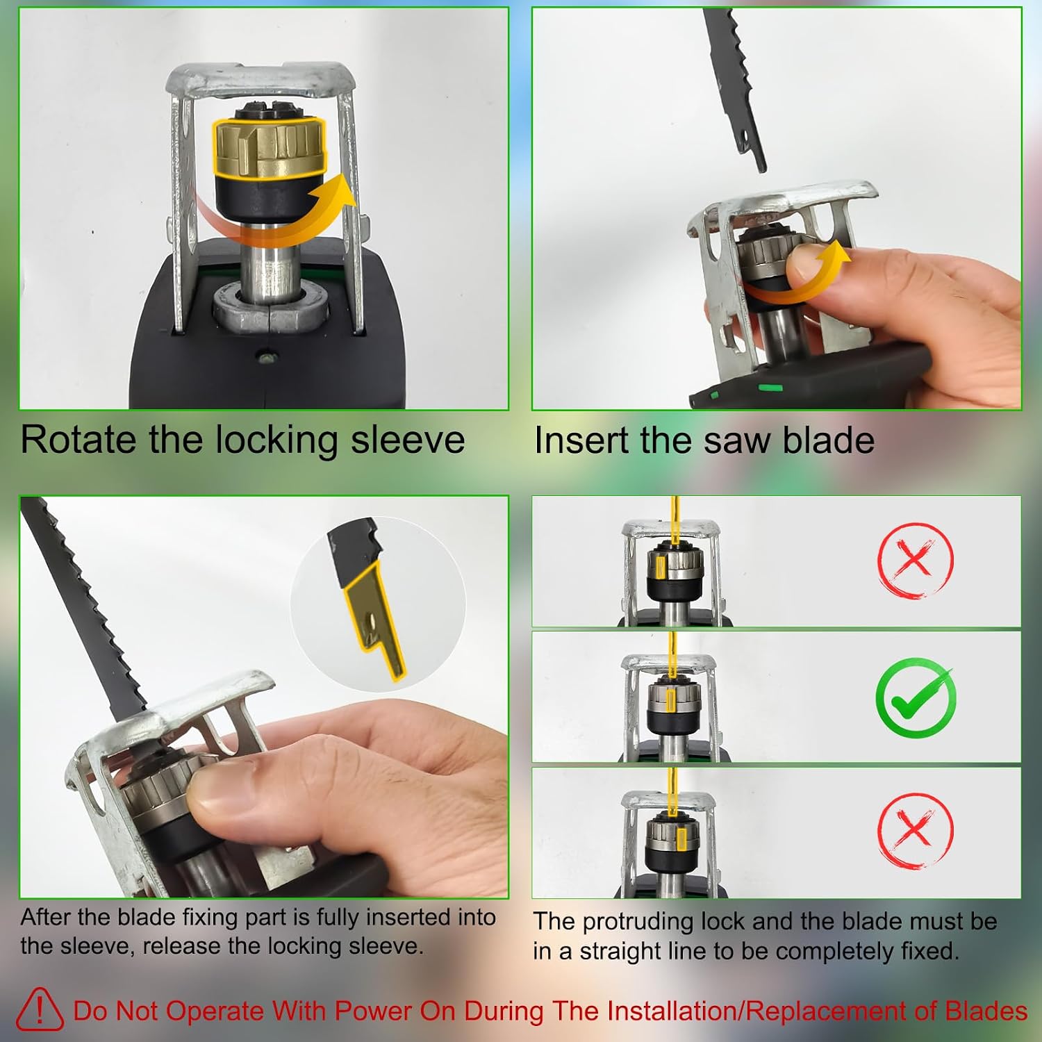 Cordless Reciprocating Saw, Electric Saw with Battery and Charger, 20V Battery Power Saws, 0-3500 SPM Variable Speed, Tool-Free Change, 4 PCS Blades for Wood PVC Metal Pipe Tree Cutting, 2 Batteries - Image 5